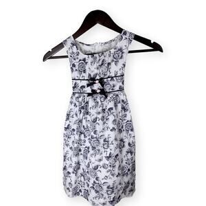 Bonnie Jean Little Girls White Black Floral Party Dress 6